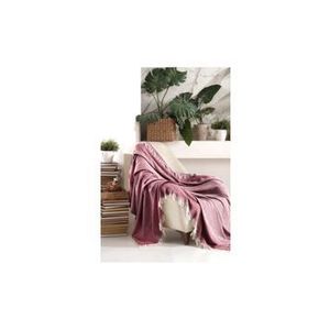 Cuvertura pentru canapea Viaden, 170 x 210 cm, 372VDN1136, bumbac/poliester, Rosu-alb imagine