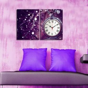 Tablou decorativ cu ceas Clockity, 248CTY1657, Multicolor imagine