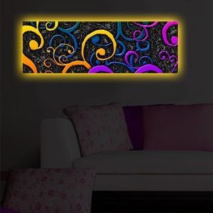 Tablou iluminat Shining, 239SHN3268, 30 x 90 cm, Multicolor imagine