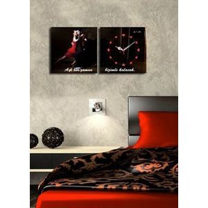 Tablou decorativ cu ceas Clock Art, 228CLA2611, Multicolor imagine