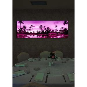 Tablou pe panza iluminat Shining, 239SHN1206, 30 x 90 cm, Multicolor imagine