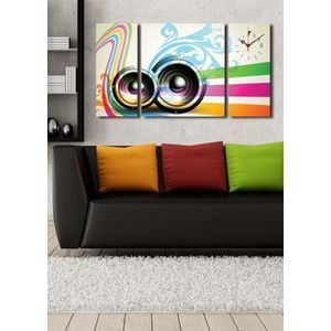 Tablou decorativ cu ceas Clock Art, 228CLA3635, Multicolor imagine