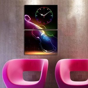 Tablou decorativ cu ceas Clockity, 248CTY1662, Multicolor imagine