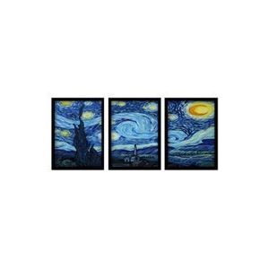 Tablou decorativ Lulu, 3 piese, 35 x 45 cm, 364LUL1353, MDF, Multicolor imagine