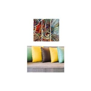 Tablou decorativ, Bianca, 553BNC1366, 3 piese, MDF, 70 x 50 cm, Multicolor imagine