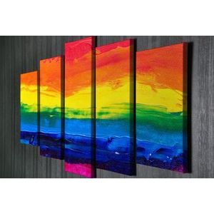 Tablou decorativ, Vega, Canvas 100 procente, lemn 100 procente, 2 piese, 105 x 70 cm, 265VGA1174, Multicolor imagine