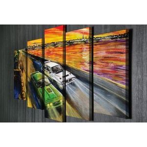 Tablou decorativ, Vega, Canvas 100 procente, lemn 100 procente, 2 piese, 105 x 70 cm, 265VGA1177, Multicolor imagine