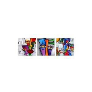 Tablou decorativ 3 piese Remy, 30x30 cm, CANVAS, Multicolor imagine