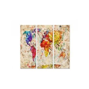 Tablou decorativ, Bianca, 553BNC2115, 3 piese, 70 x 50 cm, MDF, Multicolor imagine