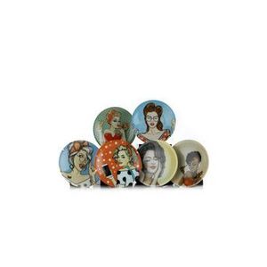 Set 6 farfurii pentru desert Kütahya Porselen, portelan, 21x21x2 cm, Multicolor imagine