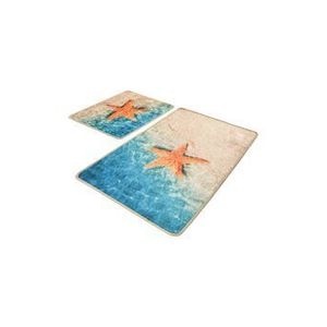 Set covorase baie Chilai, 2 buc, catifea, 50x60x1 cm, Multicolor imagine