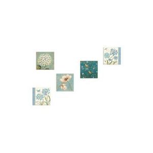 Tablou decorativ Evila Originals, 5 piese, 15 x 15 cm, 820EVL4571, MDF, Multicolor imagine