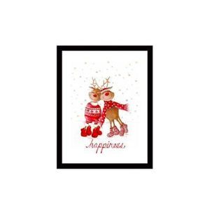 Tablou decorativ Christmas, 24 x 29 cm, 603CRM1312, MDF, Multicolor imagine