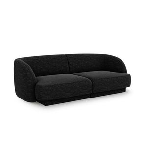 Canapea 2 locuri, Miley, Micadoni Home, BL, 184x85x74 cm, poliester chenille, negru imagine