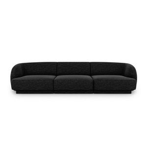 Canapea 3 locuri, Miley, Micadoni Home, BL, 259x85x74 cm, poliester chenille, negru imagine