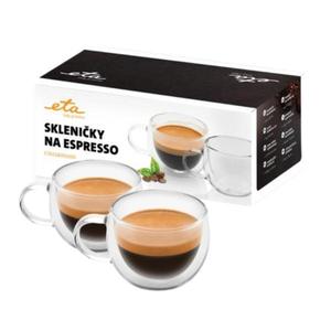 Set 2 cesti pentru espresso ETA 5180 91000, 80 ml, pereti dubli din sticla borosilicata imagine