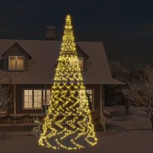 vidaXL Brad de Crăciun pe catarg, 3000 LED-uri, alb cald, 800 cm imagine