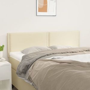 vidaXL Tăblii de pat, 2 buc., crem, 72x5x78/88 cm, piele ecologică imagine