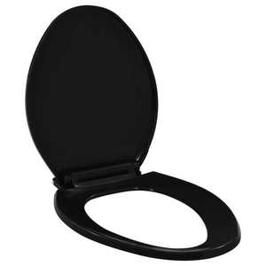 vidaXL Capac WC cu închidere silențioasă, eliberare rapidă, negru imagine