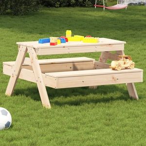 vidaXL Masă de picnic pentru copii, 88x97x52 cm, lemn masiv de pin imagine