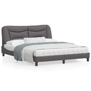 vidaXL Cadru de pat, gri, 160x200 cm, piele ecologică imagine