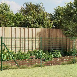 vidaXL Gard plasă de sârmă, verde, 1, 1x10 m, oțel galvanizat imagine