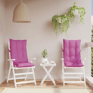 vidaXL Perne de scaun cu spătar înalt, 2 buc, roz, țesătură Oxford imagine