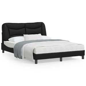 vidaXL Cadru de pat, negru, 120x200 cm, piele ecologică imagine