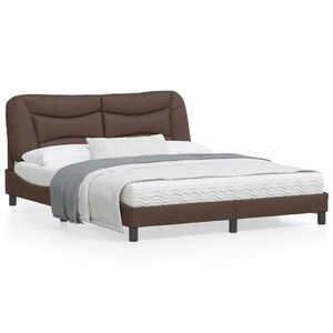 vidaXL Cadru de pat, maro, 160x200 cm, piele ecologică imagine