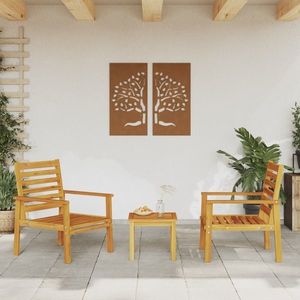 vidaXL Canapele de grădină, 2 buc., 66, 5x65x81 cm, lemn masiv acacia imagine