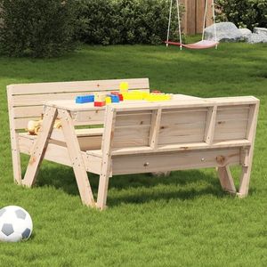 vidaXL Masă de picnic pentru copii, 88x122x58 cm, lemn masiv de pin imagine