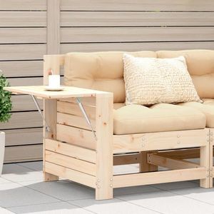 vidaXL Canapea cu cotieră de grădină, cu masă laterală, lemn masiv pin imagine