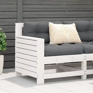 vidaXL Canapea cu cotieră de grădină, alb, 69x62x70, 5cm lemn masiv pin imagine