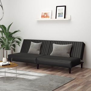 Canapea cu 2 locuri, negru, piele ecologică imagine