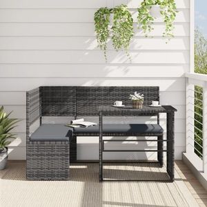 vidaXL Canapea de grădină cu masă/perne, formă de L, poliratan gri imagine