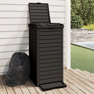 vidaXL Coș de gunoi de exterior, negru, 41x41x86 cm, polipropilenă imagine