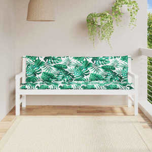 vidaXL Perne bancă de grădină 2 buc., model frunze, 180x50x7cm, textil imagine