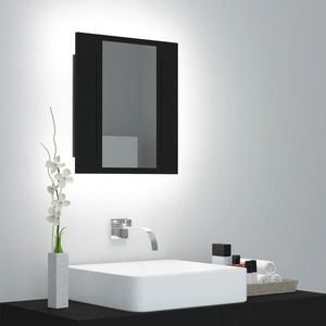 vidaXL Dulap de baie cu oglindă & LED, negru, 40x12x45 cm, acril imagine