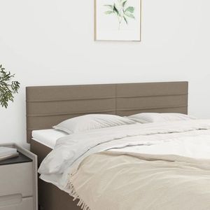vidaXL Tăblii de pat, 2 buc., gri taupe, 72x5x78/88 cm, textil imagine