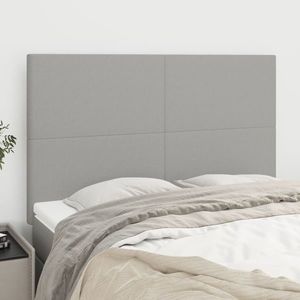 vidaXL Tăblii de pat, 4 buc, gri deschis, 72x5x78/88 cm, textil imagine