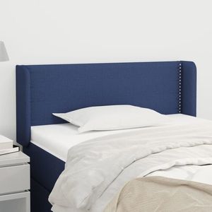 vidaXL Tăblie de pat cu aripioare albastru 93x16x78/88 cm textil imagine