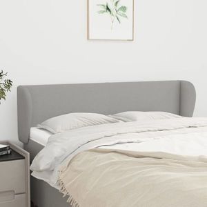 vidaXL Tăblie de pat cu aripioare gri deschis 147x23x78/88 cm textil imagine