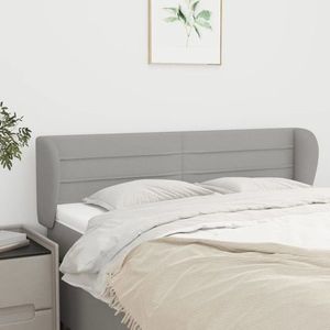 vidaXL Tăblie de pat cu aripioare gri deschis 147x23x78/88 cm textil imagine