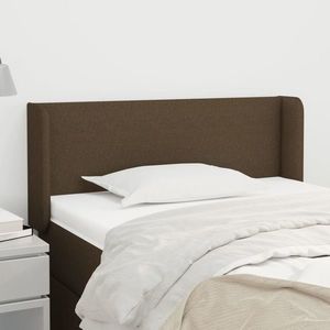 vidaXL Tăblie de pat cu aripioare maro închis 103x16x78/88 cm textil imagine