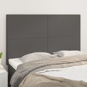 vidaXL Tăblii de pat, 4 buc, gri, 72x5x78/88 cm, piele ecologică imagine