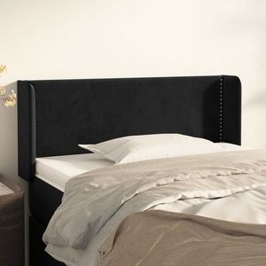 vidaXL Tăblie de pat cu aripioare negru 83x16x78/88 cm catifea imagine