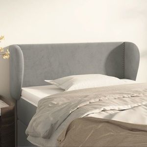 vidaXL Tăblie de pat cu aripioare gri deschis 93x23x78/88 cm catifea imagine
