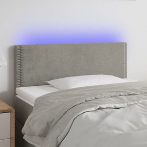 vidaXL Tăblie de pat cu LED, gri deschis, 100x5x78/88 cm, catifea imagine