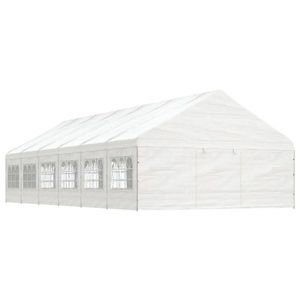 vidaXL Foișor cu acoperiș, alb, 13, 38x5, 88x3, 75 m, polietilenă imagine