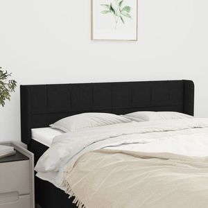 vidaXL Tăblie de pat cu aripioare negru 147x16x78/88 cm textil imagine